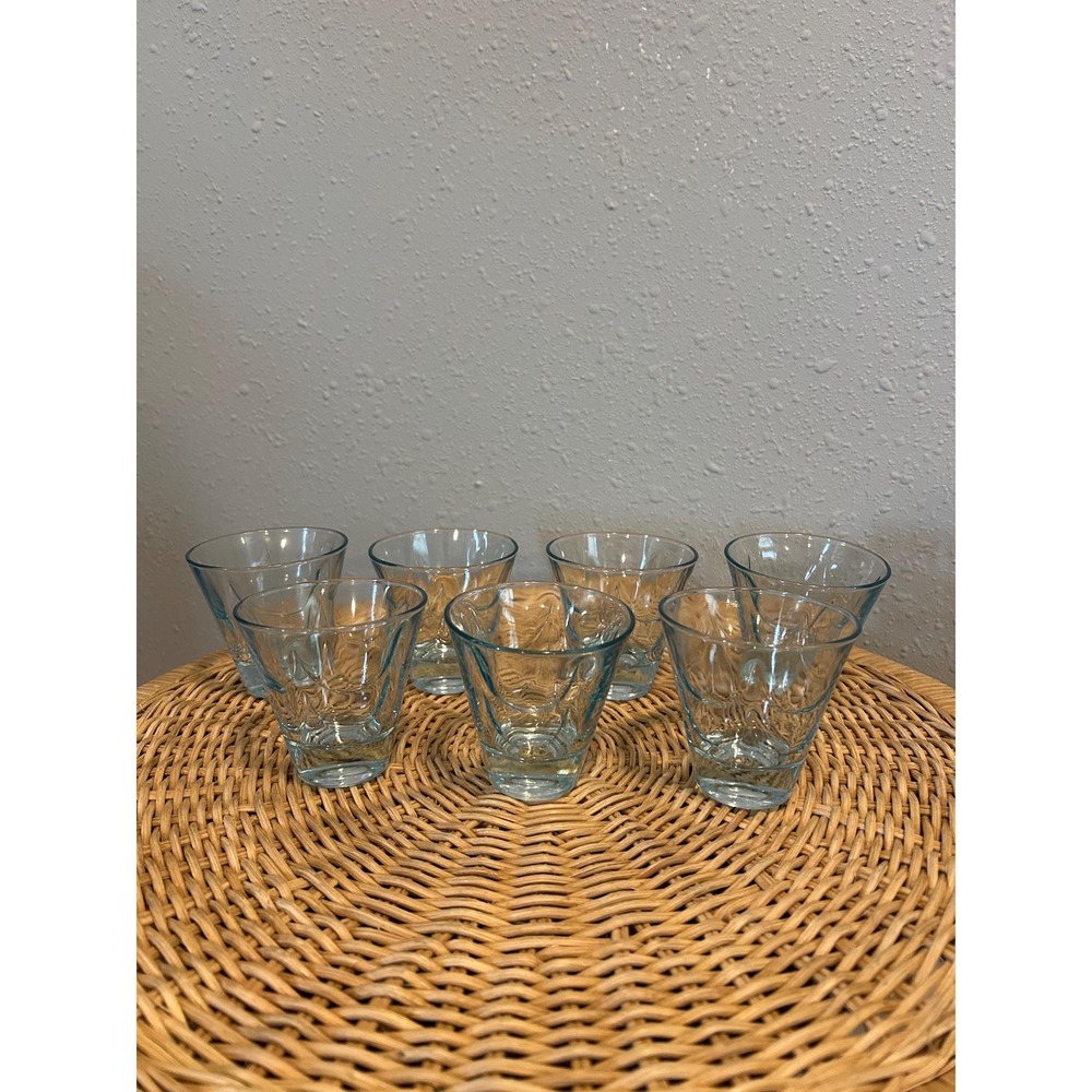 Vintage Jeanette Ice Blue Drape Juice Glasses Set of 6